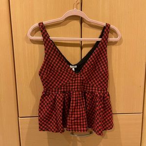 Plaid Peplum Tank